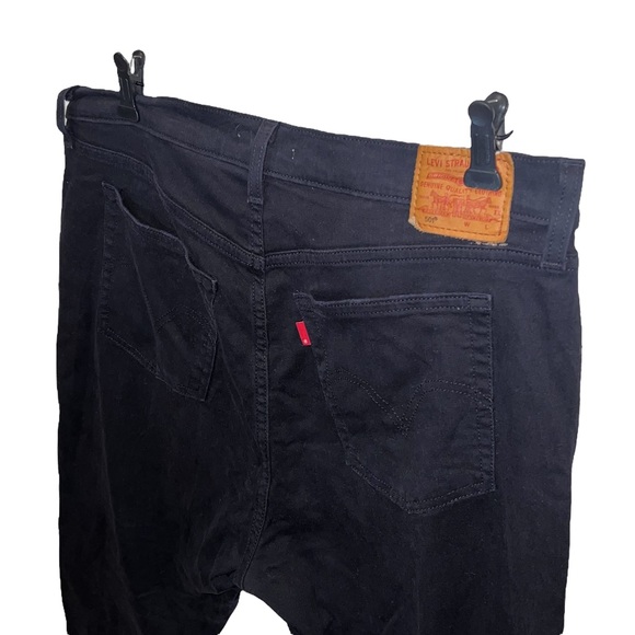 Levi’s Plus Wedgie Skinny Black Distressed Jeans Raw Hem Ankle Length - Picture 7 of 11